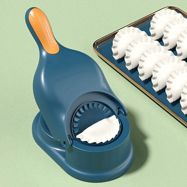 2 i 1 DIY Dumpling Maker Dumpling Skin Press Dough Presser Mol Blå en one size