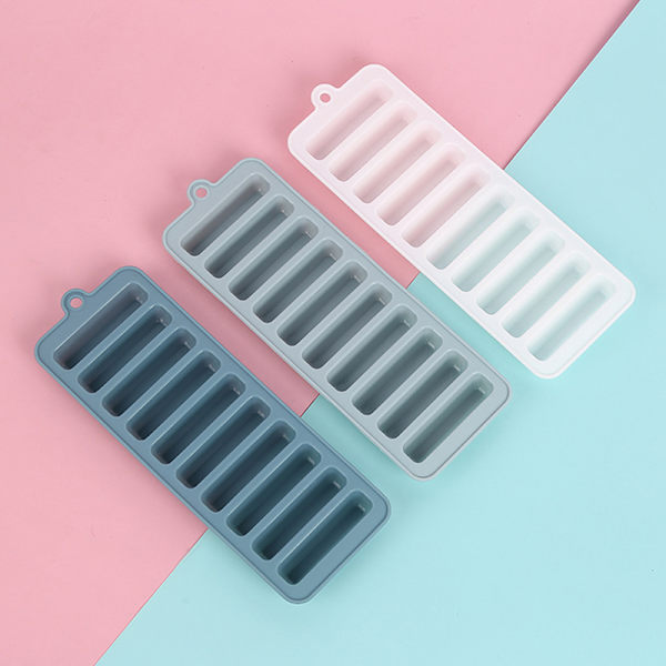 1 st långremsa silikon form bricka Ice Cube Mould Grå Gray