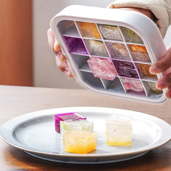 16Grid molds Ice Cube Maker Kylskåp Ice Cube fack grå 13,6x13,6x3,2cm gray