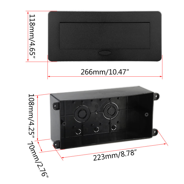 2 EU dolda uttag i bänkskivan Desktop Infällbart uttag Bordsuttag Långsamt för pop up med USB laddning väggsocka Black Black