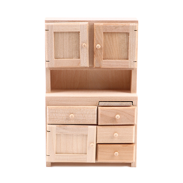 1:12 Dockhus Miniatyrer Trä Förvaringsskåp Modell Möbler