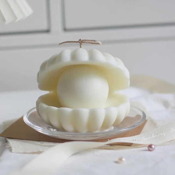 Pearl Seashell form soja ljus gör 3D aromaterapi tvål tårta