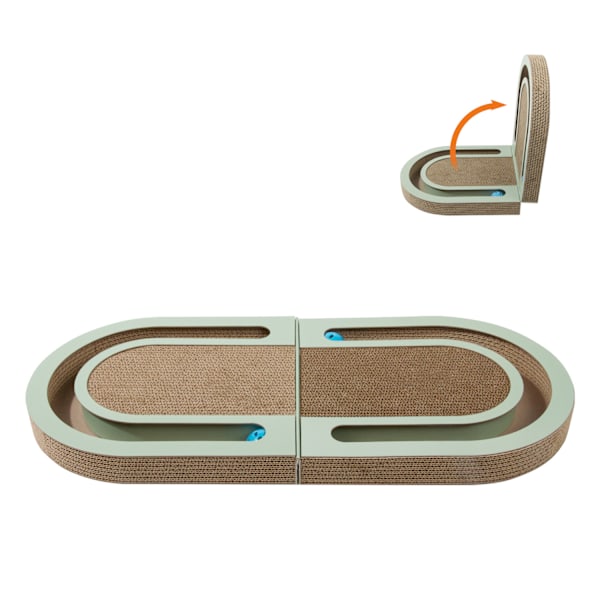 Folding Cat Scratch Board-polymerer med boll, Home Scratcher