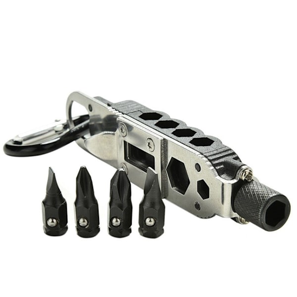 Mini multifunktionell nyckelring utomhusverktyg 1st