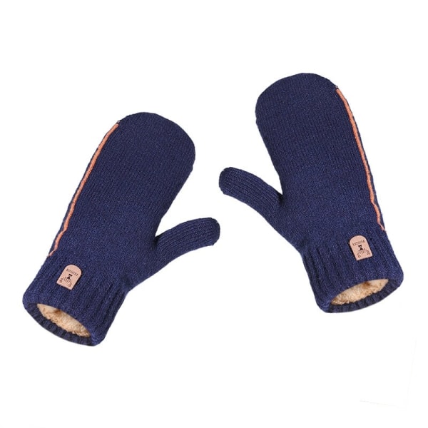Dubbellagershandskar Plus Velvet Thickening Herrhandskar utomhus svart 22*10cm navy blue