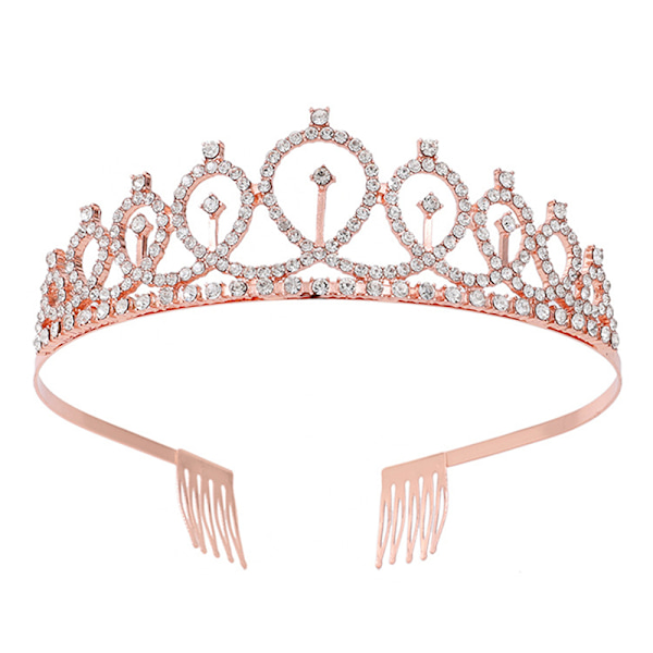 1Set Bling Rhinestone Crown Tiara Sash Födelsedag Anniversary Par Rose Gold BIRTHDAY QUEEN Multicolor BIRTHDAY QUEEN