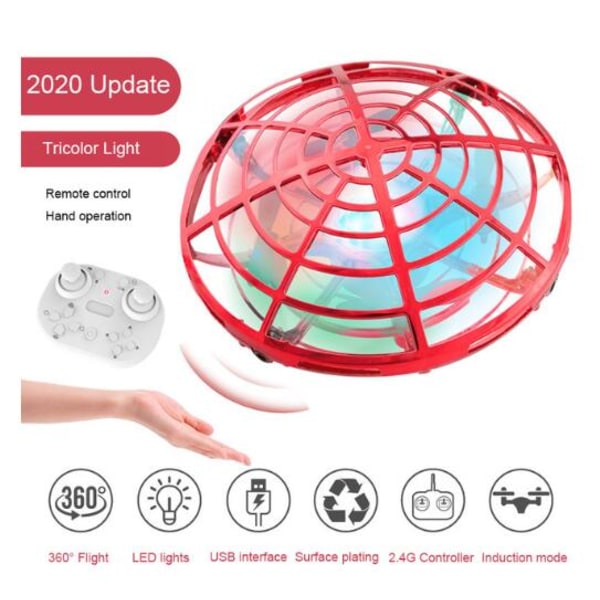 UFO med gest sensor drone barnleksak blå med fjärrkontroll red no remote control
