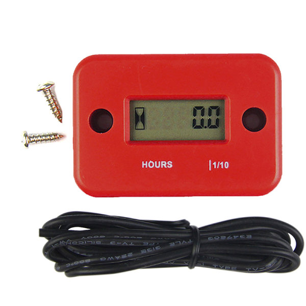 1Set Motocross LCD Motor Timer Elektronisk Varvräknare Timmete Svart Red