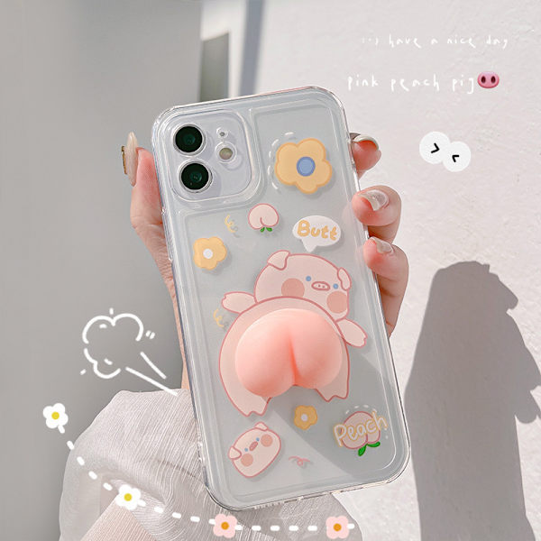 Case för Iphone 14promax, Funny Waving 3d Squeezable Peach