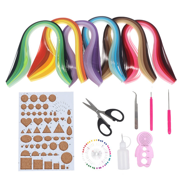 14 st pappersquillingsatser 6 gradientfärger 600 remsor Quilling Multicolor