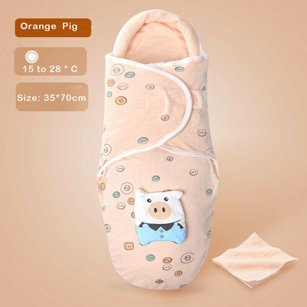 vinter varm sovsäck sovsäck baby blå gris orange