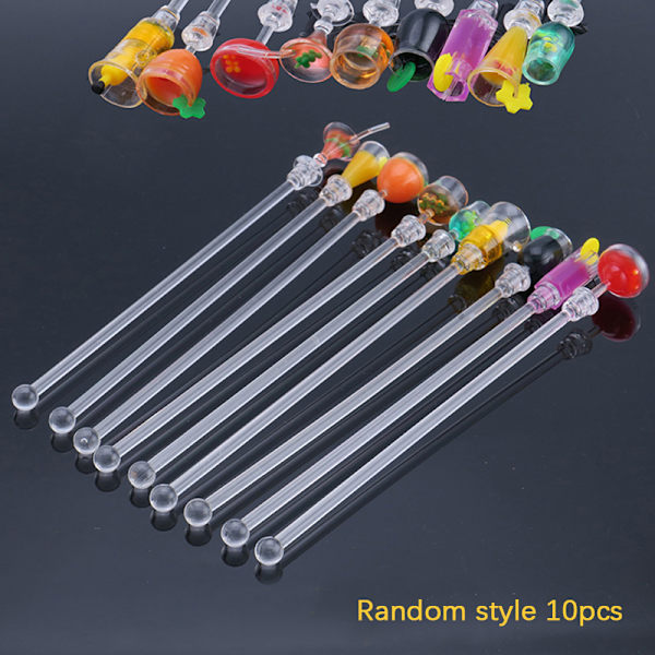 10ST 23cm omrörande akrylomrörare Juice Cocktailmixer 10st