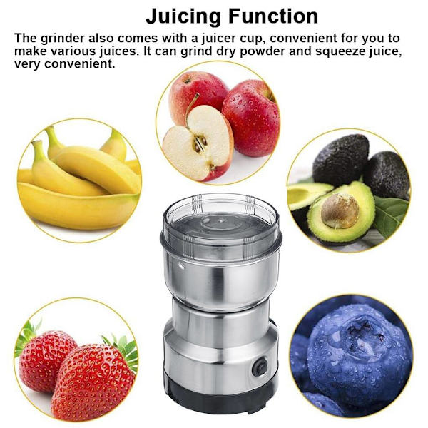 Elektrisk kaffeflingmaskin Multifunktion Bärbar Blender silver 11x11x32cm