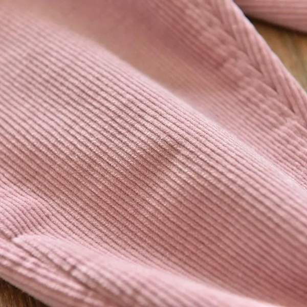 Hösten och vintern barnmanchester tjock kappa varma byxor lila 130cm dark pink 100cm