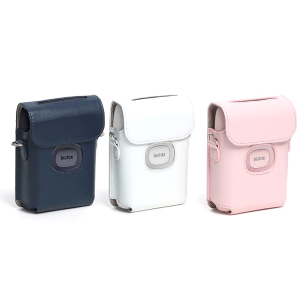 Fujifilm Instax Mini Link Printer Case Väska PU-läderförvaring vit pink