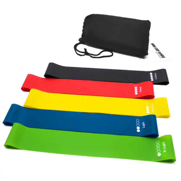 5 st/ Set Yoga Resistance gummiband Expander Blue Blue