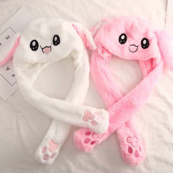 1:a Glödande e Bunny Ears Hat Ear Moving Bunny Hat Toy White