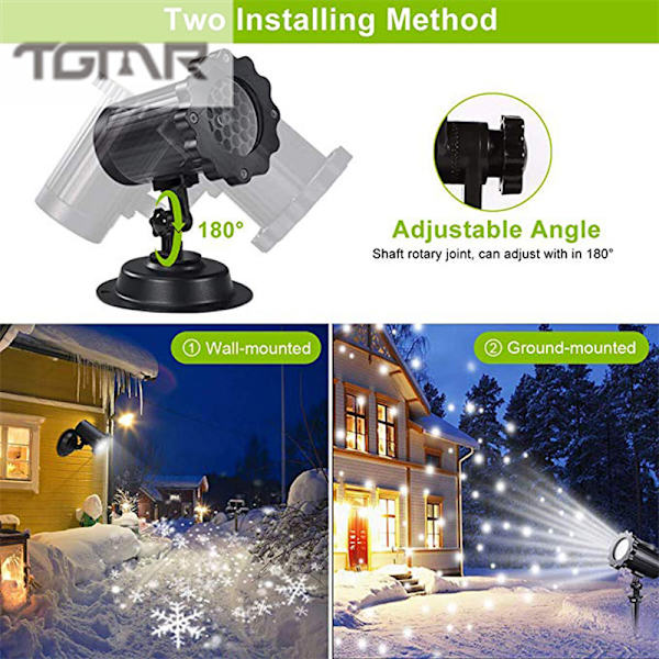 Mini LED Christmas Snowflake Projector Light med fjärrkontroll no remote control