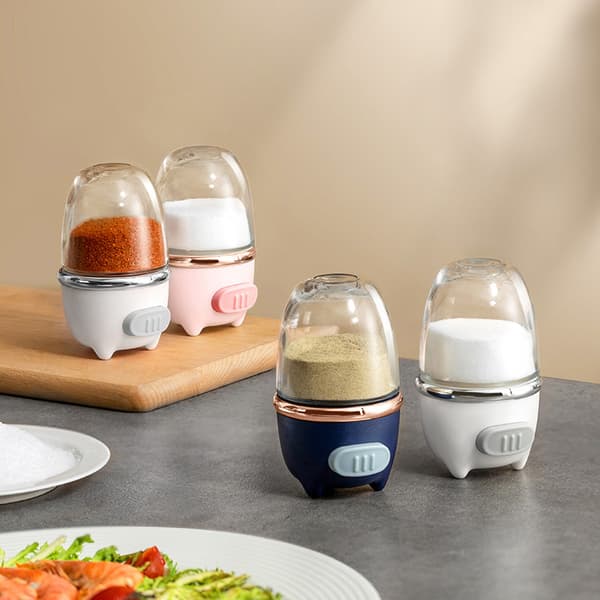 Kök Push Typ Kvantitativ Salt Shaker Kryddburk Rosa White