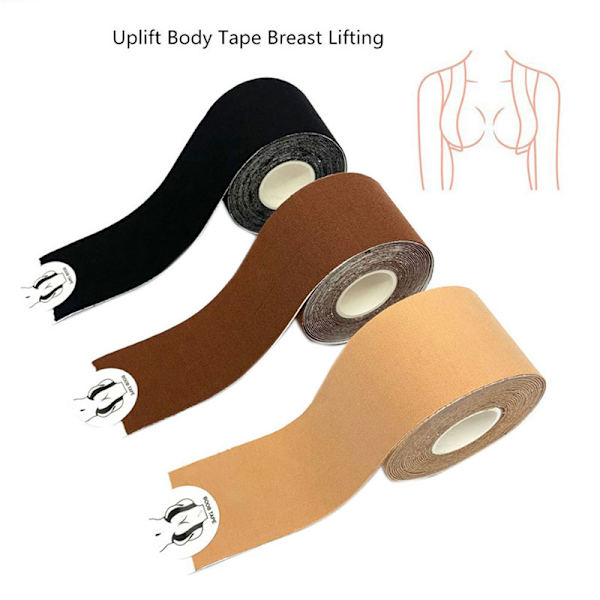 Bärbar brösttejp Bröstlyftstape Push Up-tejp Kroppstejp Coffee