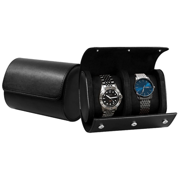 Multifunktionell läderförvaringsförpackning Watch Box Black