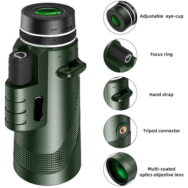 Monokulär smart telefon Hög power för vuxna med låg mörkerseende