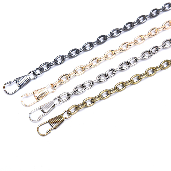 Metallkedja Axelremsväska Rem Axelväska Handtag Guld