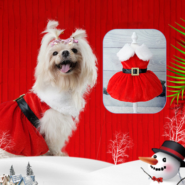Pet Christmas Coat Kläder Varm rosettkjol klassisk stil M classic style S