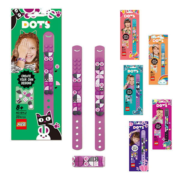 DIY Dots Bricks Barnarmband Armband Justerbar 6st/ set