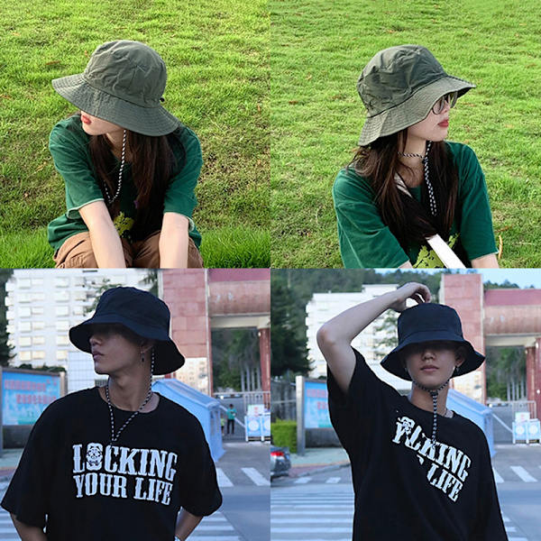 Sommarhatt Vattentät Bucket Hats Vikbar Justerbar Röd Gray