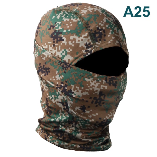 Kamouflage Balaclava Full Face Wargame Cykelhjälm Liner A1 A25