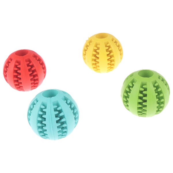 Hundleksaker Stretchgummi som läcker boll Katt Hundtuggleksaker Red Yellow