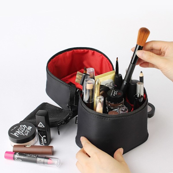 Resor fatformad makeup kvinnlig kosmetisk toalettpapper svart 19*13*10cm gray