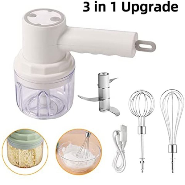 3 i 1 elektrisk mixer köksredskap vit white