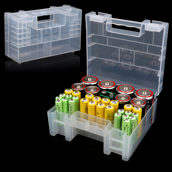 Plastbatterilåda Förvaringsväska Case Organizer för AA AAA C one size