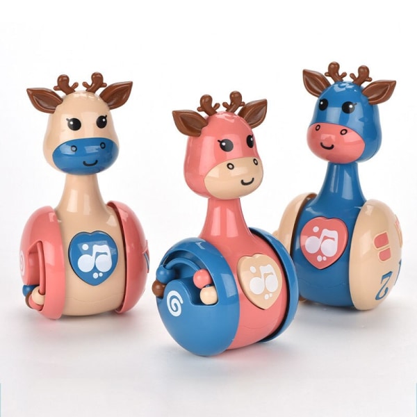 Sliding Deer Baby Tumbler Rattle Toys blå 6x6x15 blue