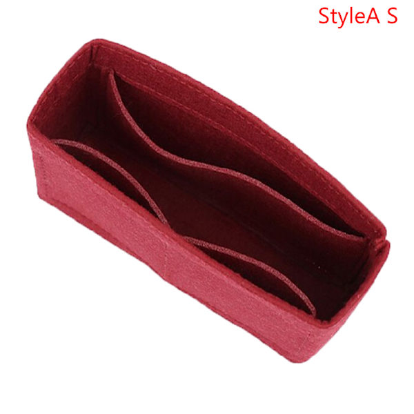 1:a Kvinnor Insert Bag Filt Tyg Handväska Organizer Bag Black StyleB S Red StyleA S