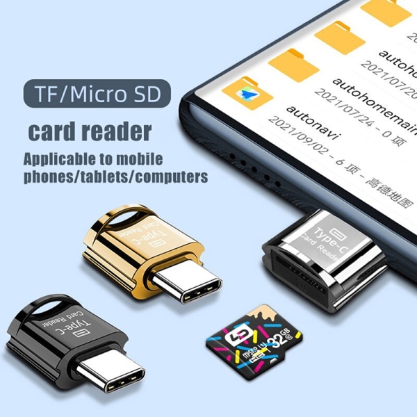 Höghastighetskortläsare Micro-USB/Type-C minneskortläsare A2 A4