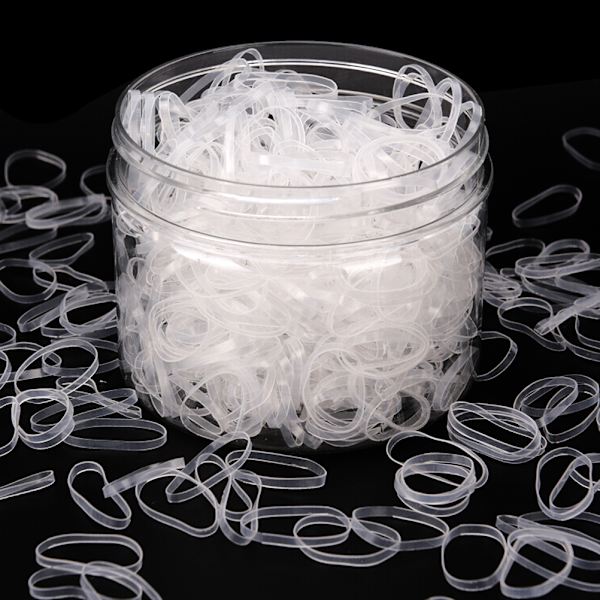 500 st/låda Hästsvanshållare Elastiskt flätat gummiband Vit Black