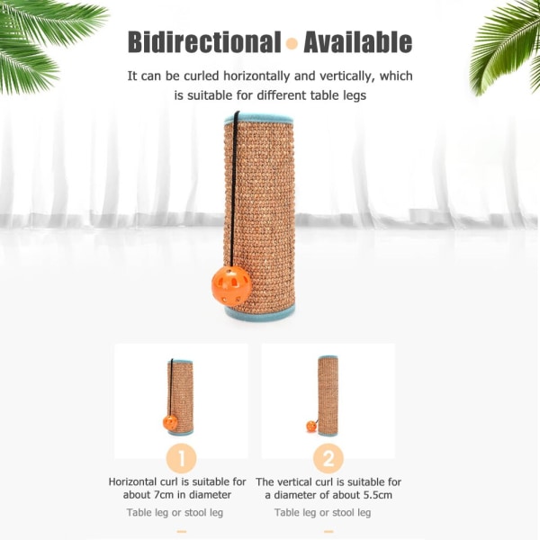 Cat Scratcher Sisal Mat Board Cat Scratch Claw Sharpener lätt sisal 24,5*831,5cm dark sisal