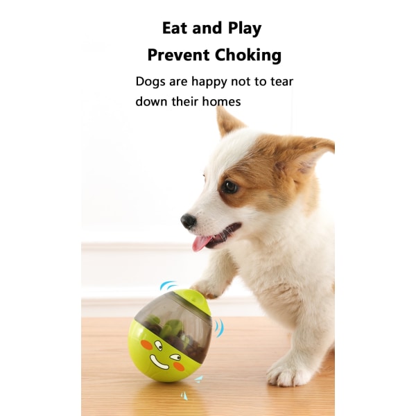 Interaktiv hundkattleksak behandla boll husdjur foder skål gul 10*10*12cm yellow