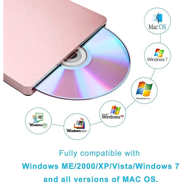 Extern USB 2.0-plats DVD-enhet VCD CD-brännare brännare
