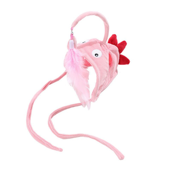 Interaktiv kattleksak Fiske Huvudbonader Hatt Fjäderbete Husdjur grå pink
