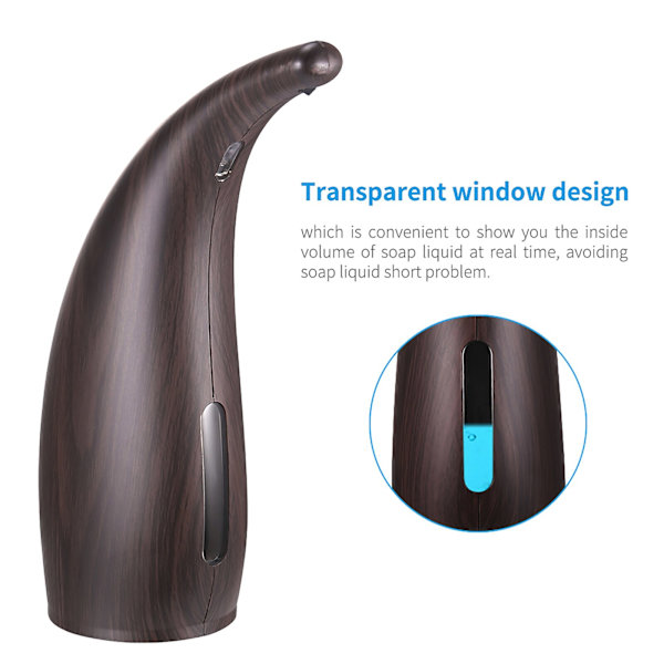 300ml automatisk vattentät tvåldispenser silver 300ml light mahogany
