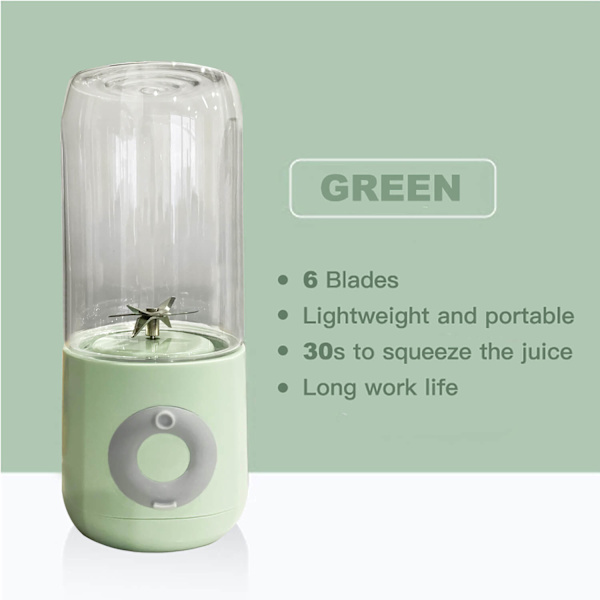 Mini Bärbar Juicer USB Electric Frukt Smoothie Blender grön 12*7,5cm white