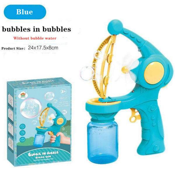 Leksaker för automatisk bubbelmaskin för barn rosa blue