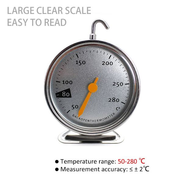 Hängbakning BBQ Matlagning Kött Rostfritt stål Ugnstermometer silver 7*9cm