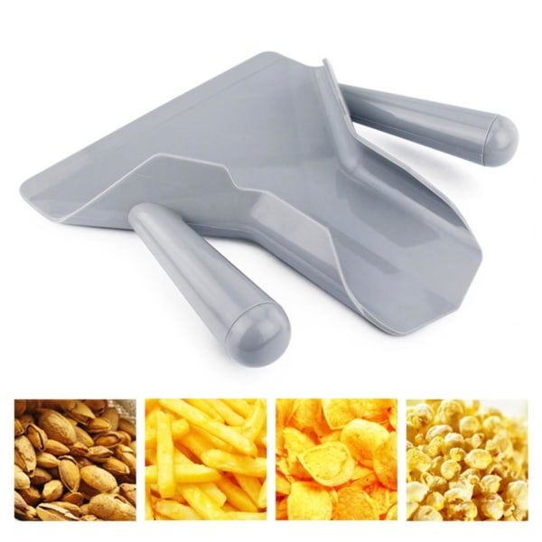 Grå Slitstark Plast Pommes Frites Lastare Chip Packing Spade grå Dubbelhandtag Double handle