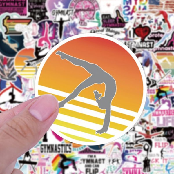 100 st Sports Gymnastik Gym Cartoon Stickers Scrapbook
