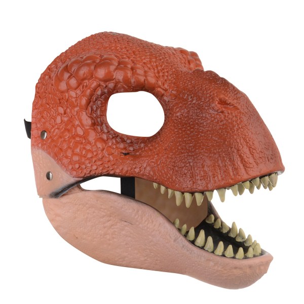 Skräckdinosauriehuvudbonadsmask Party Cosplay blå brown